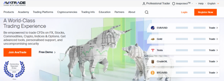 A trader using AvaTrade broker platform for Forex and CFD in 2025
